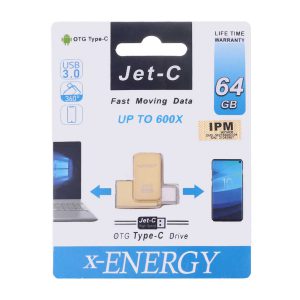 X-ENERGY Jet-C OTG Type-C USB3.0 Flash Memory-64GB (گارانتی مادام العمر IPM)