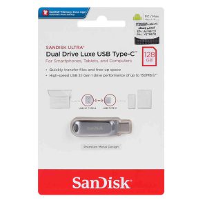 SanDisk Ultra Dual Drive Luxe USB Type-C USB3.1 Flash Memory-128GB (گارانتی3 ساله ایران رهجو)